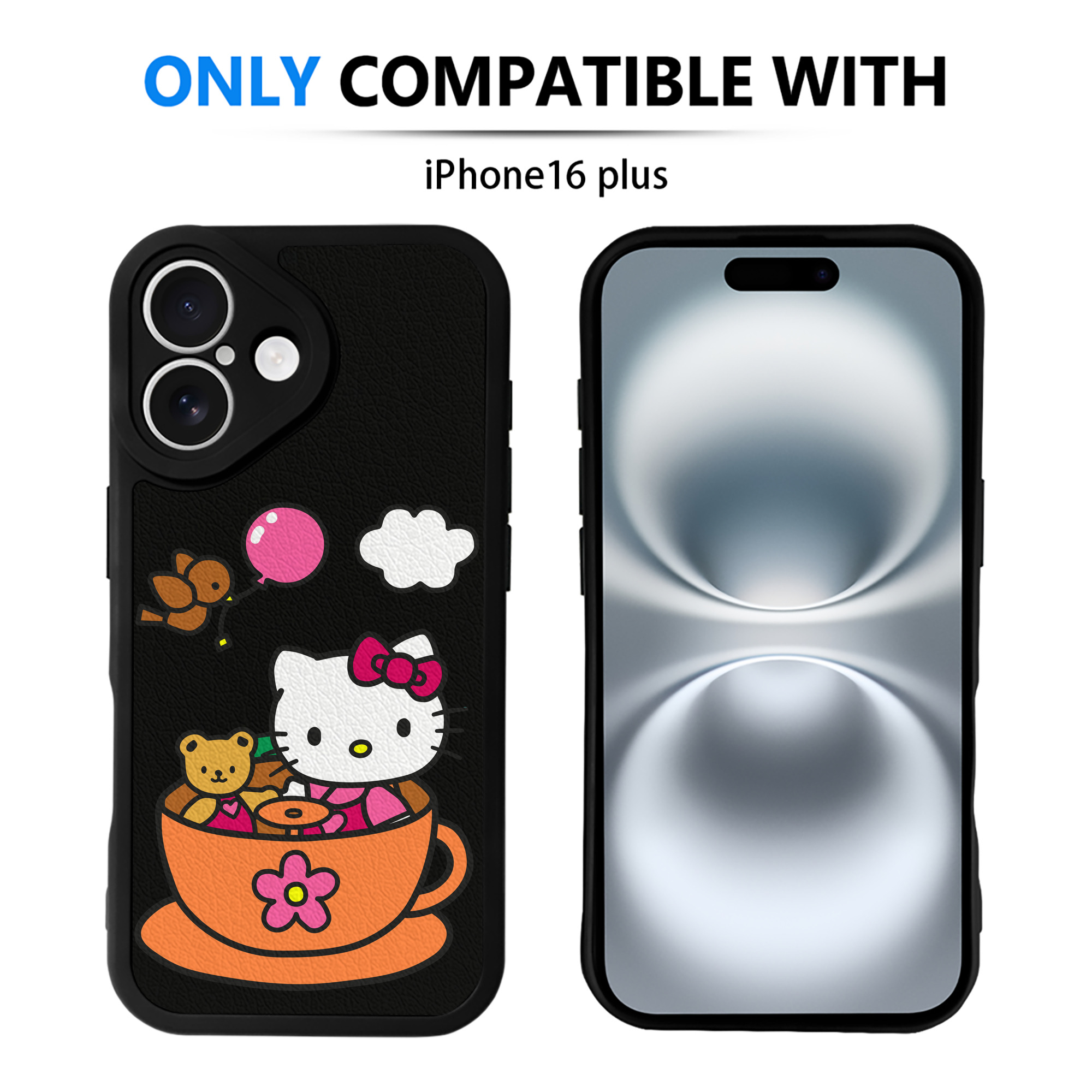 （画像用） Hello Kitty ハローキティ 【iPhone 16シリーズ対応】シリコンスマホケース（レザー調） 材質：シリコン